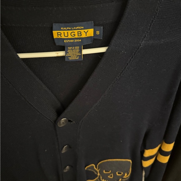 Ralph Lauren Rugby navy skull cardigan - Picture 2 of 8